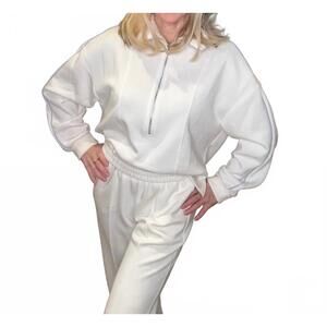 NEW FATE + FORTUNE mac and me quarter zip sweatshirt in white